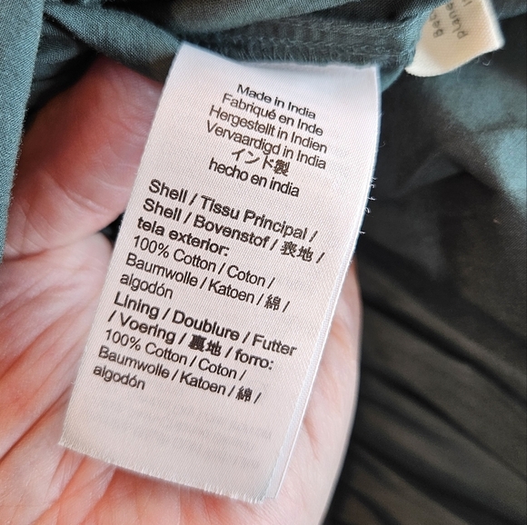 Madewell Womens Oaklynn Green All Cotton Long Sleeve Drawstring Dress Sz-S *READ - Picture 13 of 15